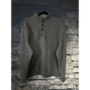 Daniele Blasi Sweater Mens L Gray Wool Blend Button Henley Pullover Italy Cozy